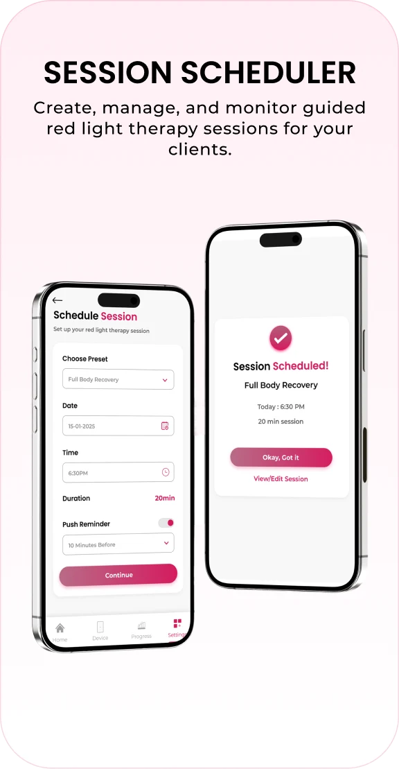 Session scheduler with push reminders