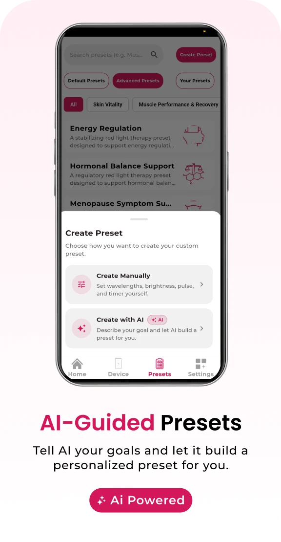AI-guided presets created from your goals